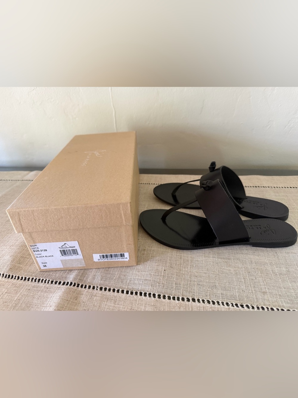 Joie Women’s Black Leather Slide Sandals